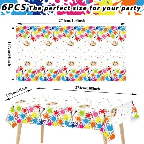 Gisgfim 3 Pcs Art Paint Tablecloth Supplies for Birthday Parties