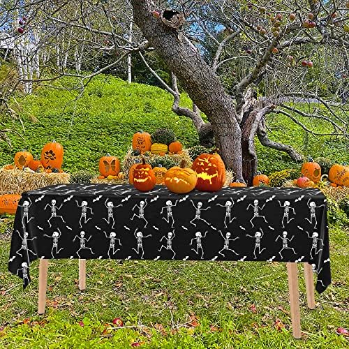 Iceyyyy 3-Pack Skeleton Tablecloth - 54 x 108 Halloween Decor