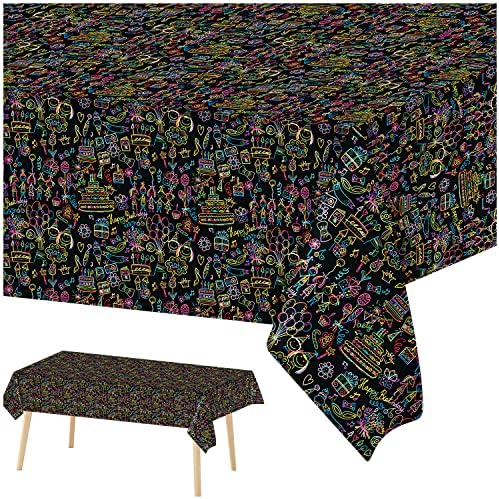3 Pack Neon Birthday Party Table Cover Supplies