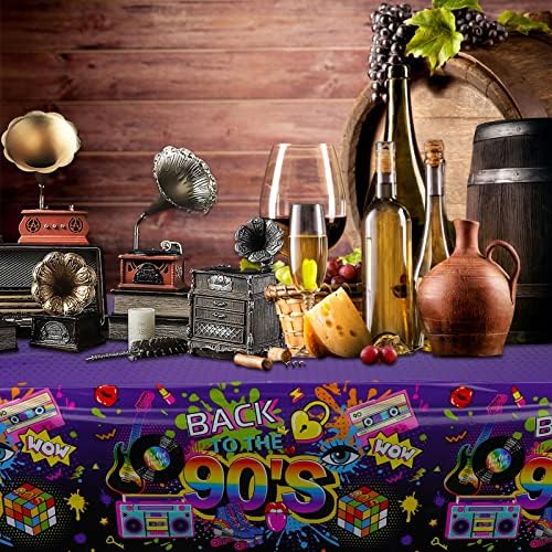 HOWAF 3 Piece 90s Themed Tablecloth Set