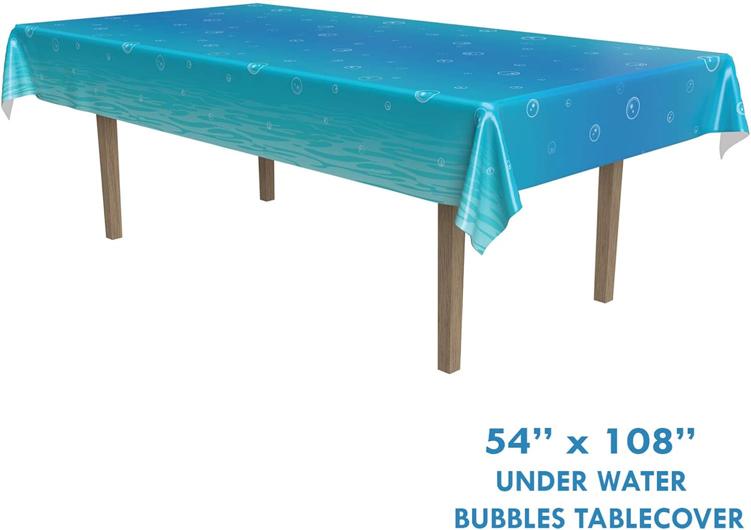 HOME HOOPLA Under Water Bubbles Table Cover 54 x 102 2 Pack