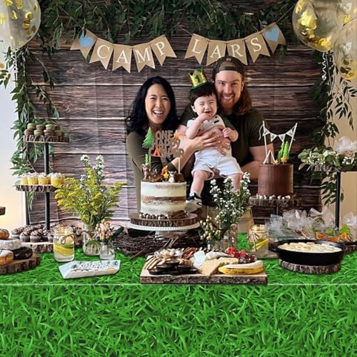 4 Pcs Green Grass Tablecloths for Golf Party Decorations