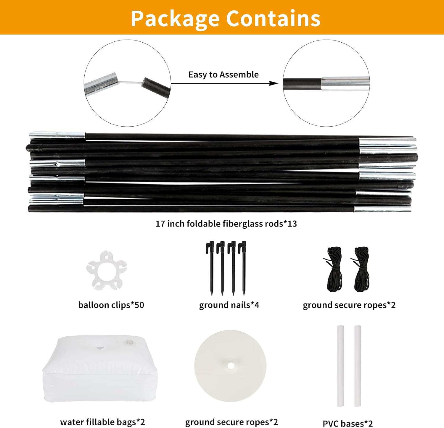 RUBFAC Balloon Arch Kit 8ft Tall 9ft Wide