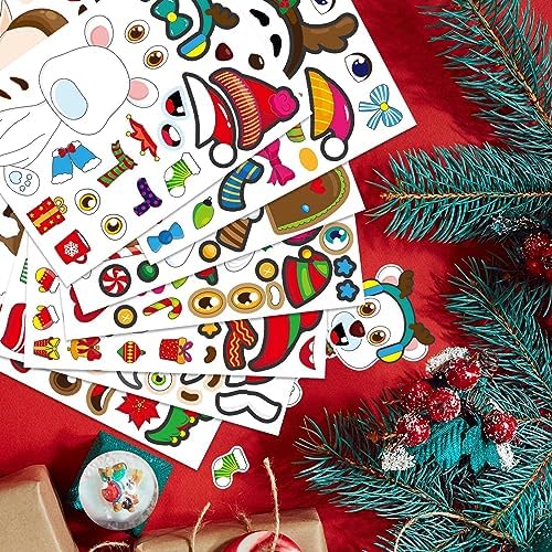 32 Sheet Christmas Stickers for Kids Make Your Own Characters