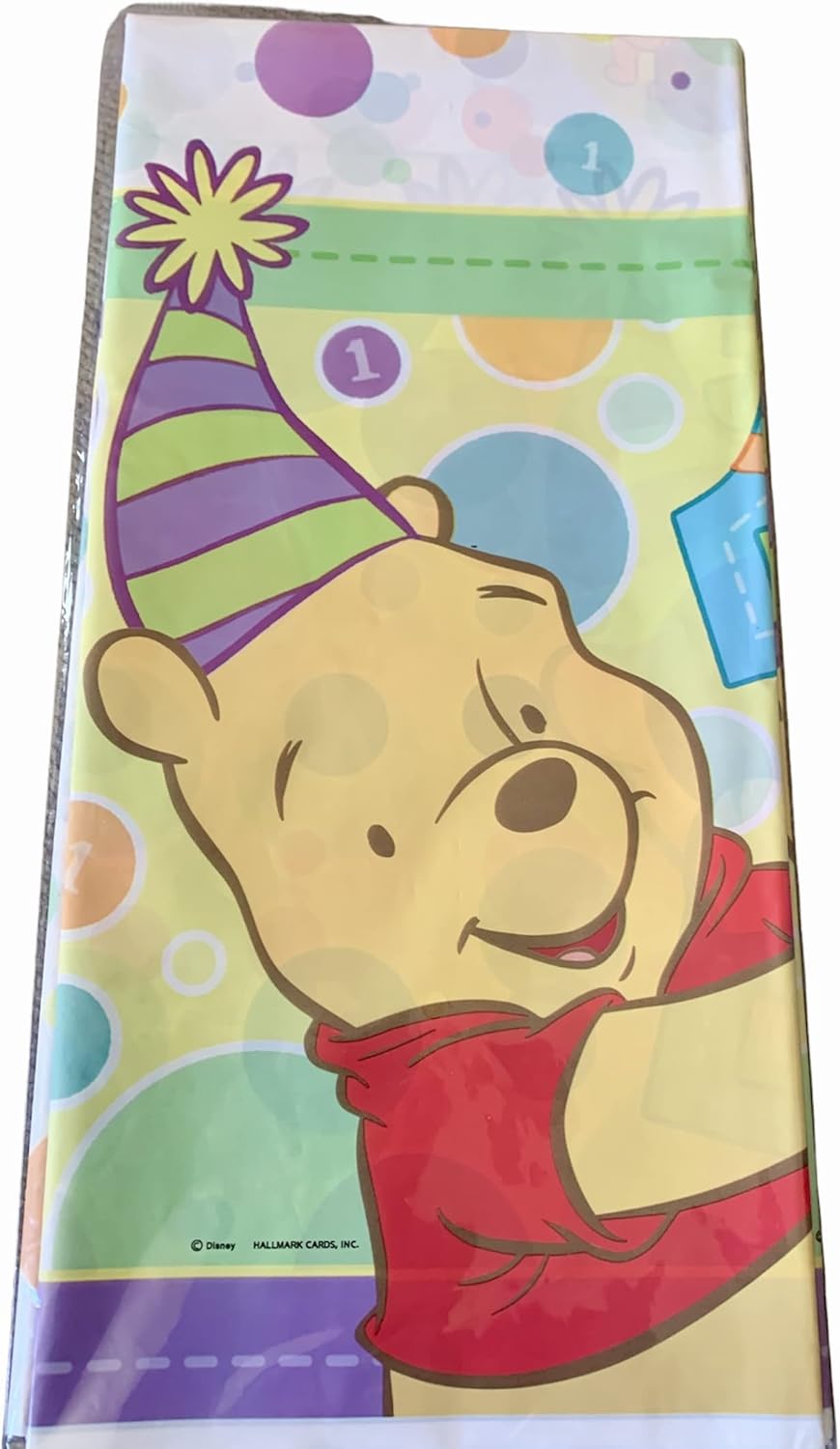 Poohs 1st Birthday 54x102 Inch Table Cover