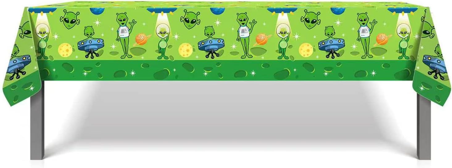 3 Alien Theme Party Tablecovers 87x51 Inch Plastic