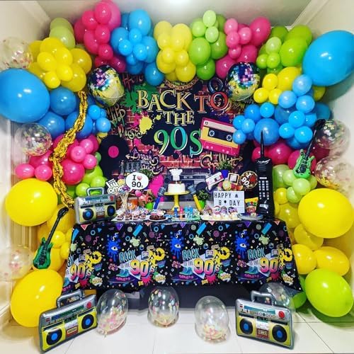 80s 90s Disco Party Decorations 149Pcs Balloon Kit