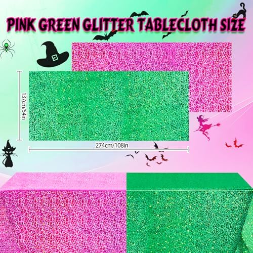 PHOGARY Witch Holographic Tablecloth Streamers Backdrop 4 Pack