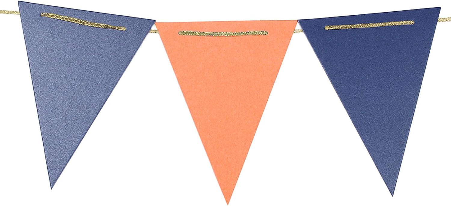 Blue And Orange Double Sided Triangle Pennant Banner Pack of 30