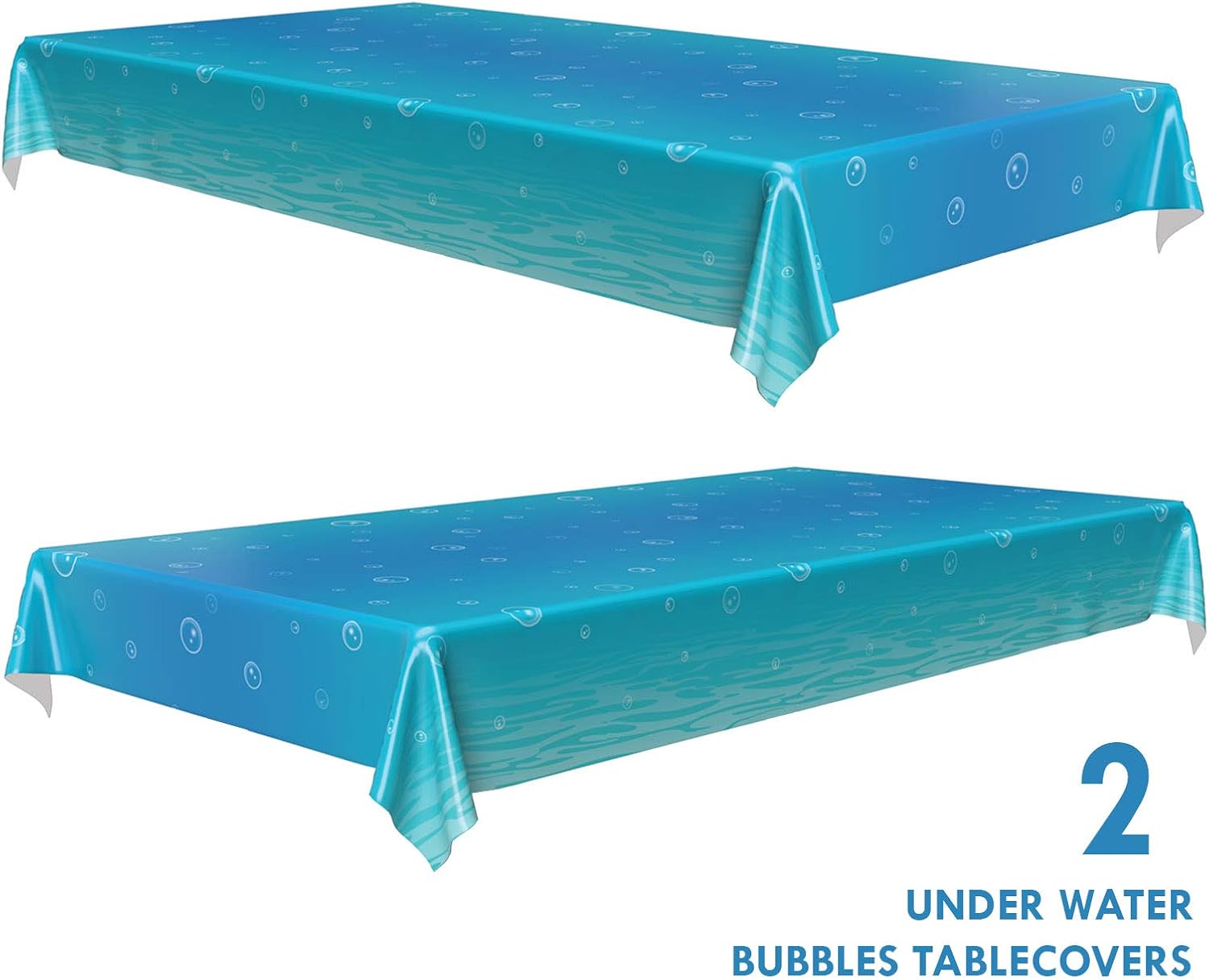 HOME HOOPLA Under Water Bubbles Table Cover 54 x 102 2 Pack