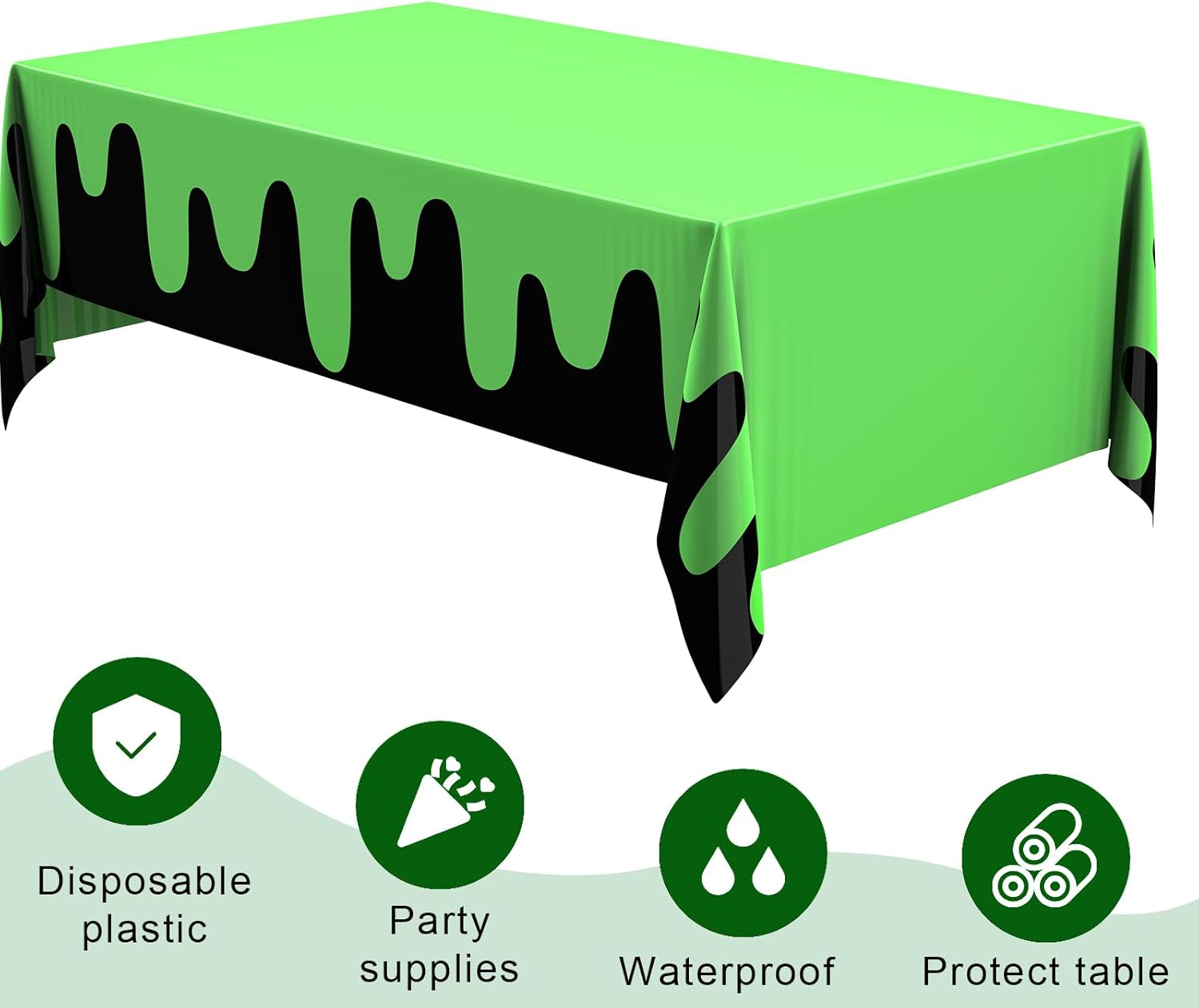 3 Pcs Ghost Themed Tablecloths 54x108 Inch Waterproof for Birthday Parties