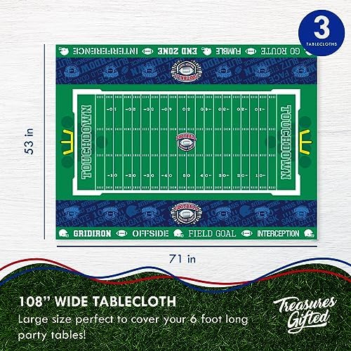 Treasures Gifted Football Tablecloth Set of 3 for Parties