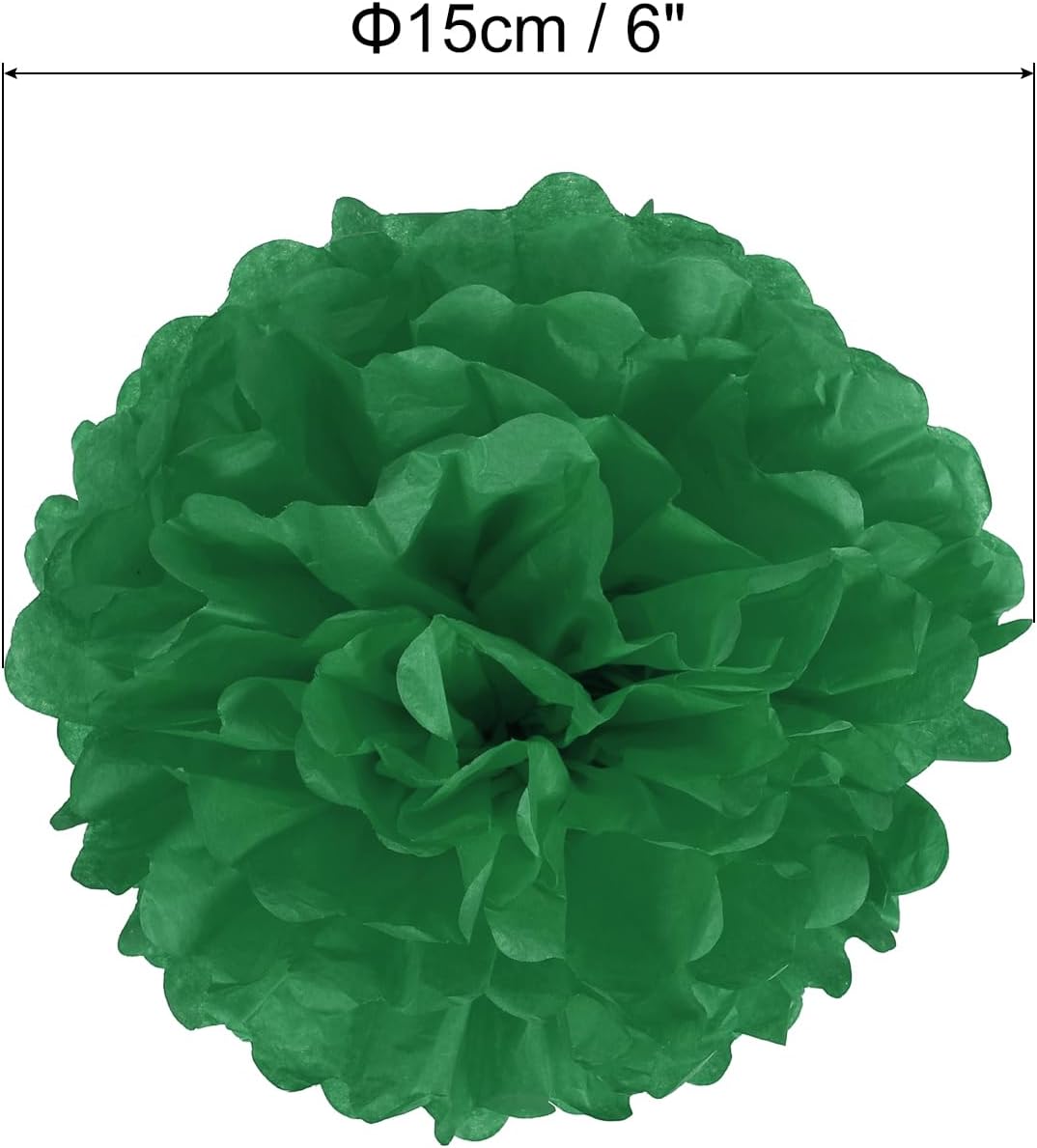 PATIKIL 6 Inch Dark Green Tissue Pom Poms Flowers 20 Pack