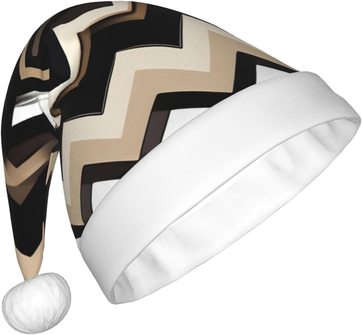 QINZHENG Zigzag Print Santa Hat for Women