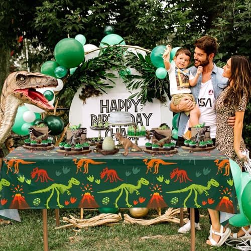Staraise 3 Dinosaur Tablecloths for Birthday Party