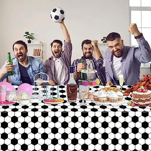 4 Pack Soccer Theme Tablecloths for Party Decorations