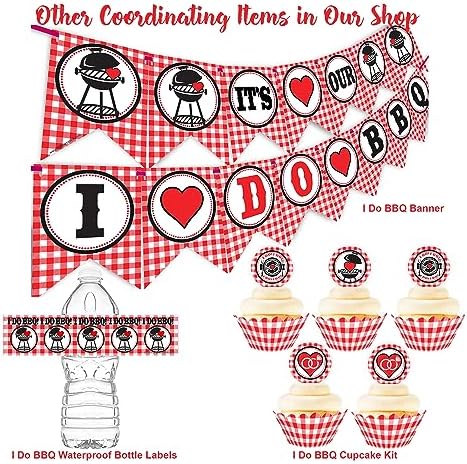 I Do BBQ Banner with Heart and BBQ Decor