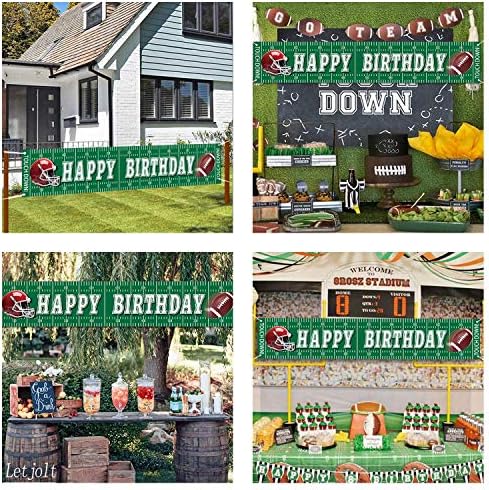 Happy Birthday Banner 6 Feet Football Decorations