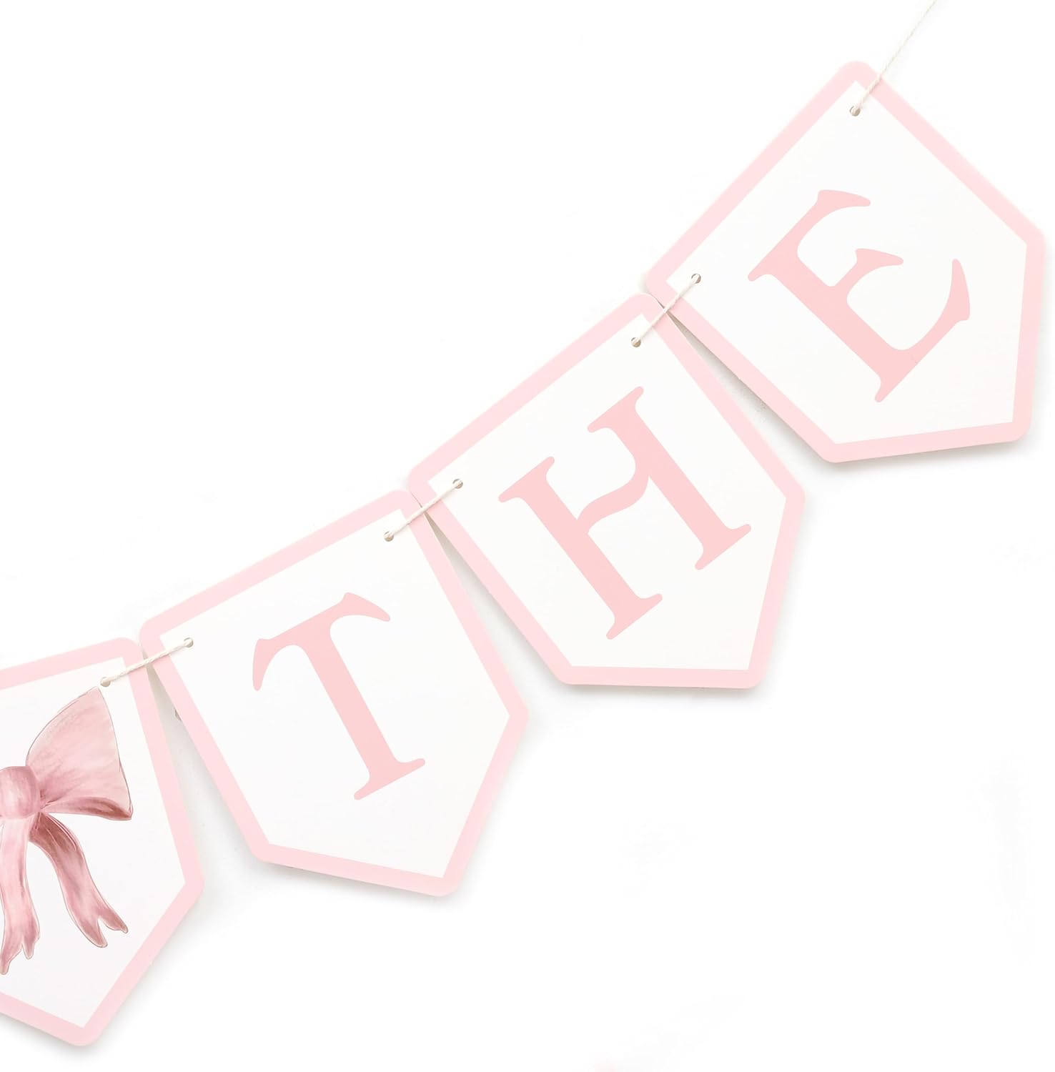Tying The Knot Pink Bow Banner - Bridal Shower Decor