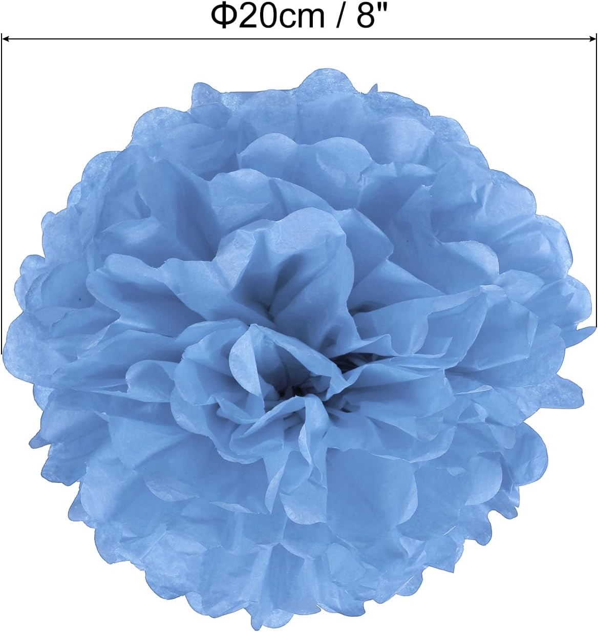PATIKIL 8 Inch Lake Blue Tissue Pom Poms 5 Pack