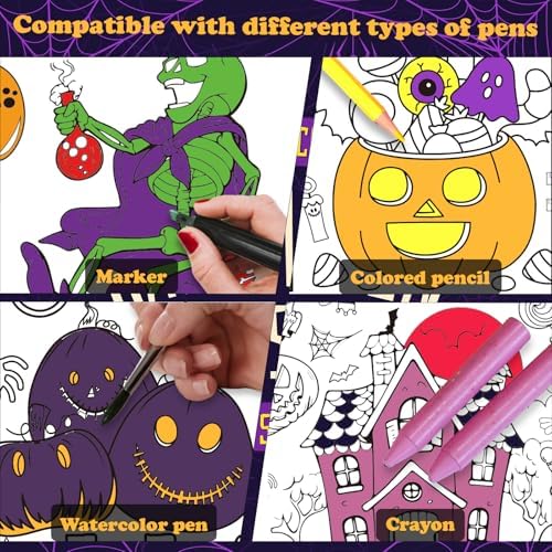 Raissily Halloween Giant Coloring Poster Tablecloth