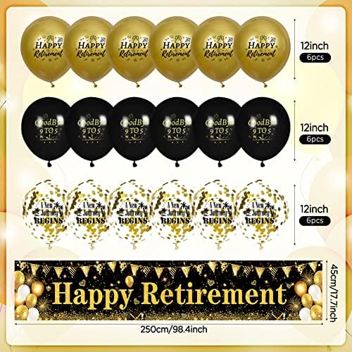 Happy Retirement Banner Balloons Yard Sign 18pcs
