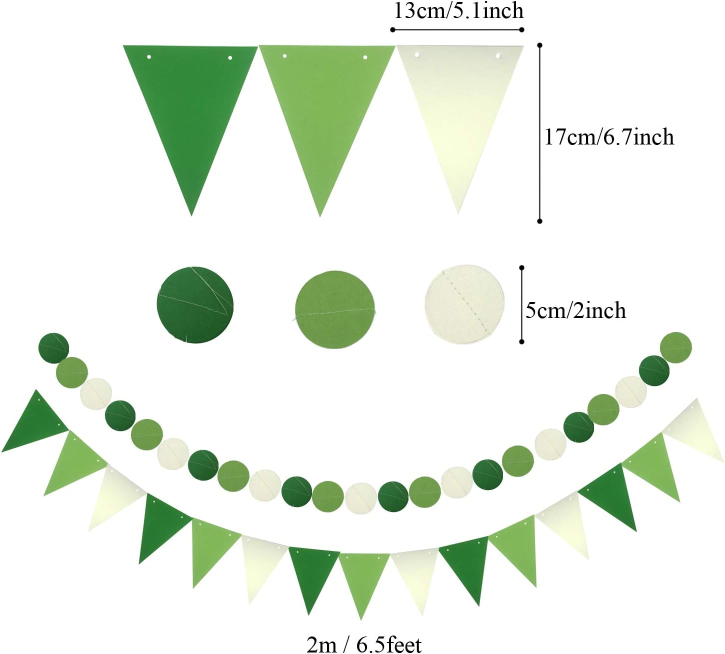 ZERODECO Green Confetti Balloons Fan Decor Set