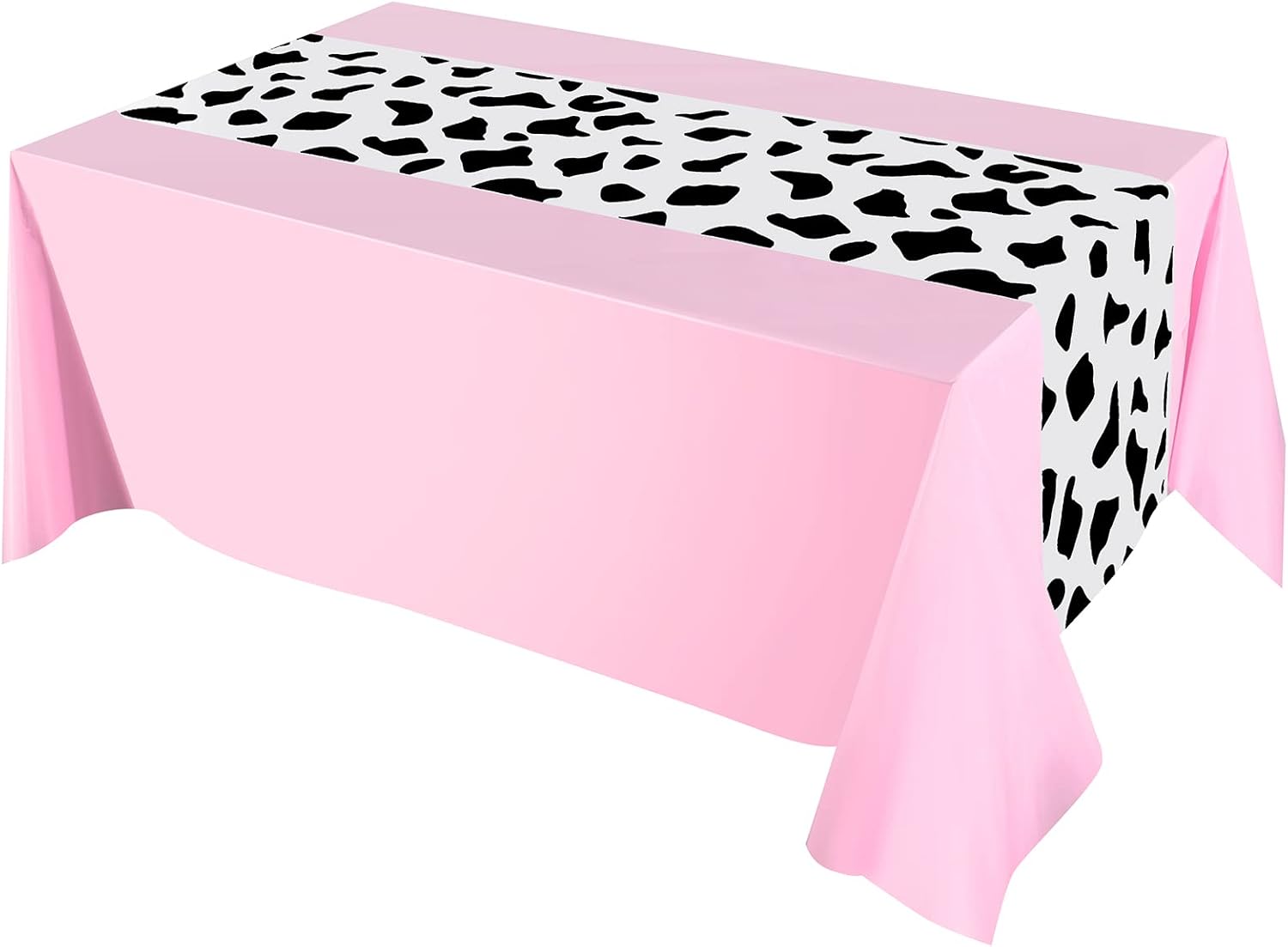 Oudain 4 Pcs Pink Cow Tablecloth for Parties