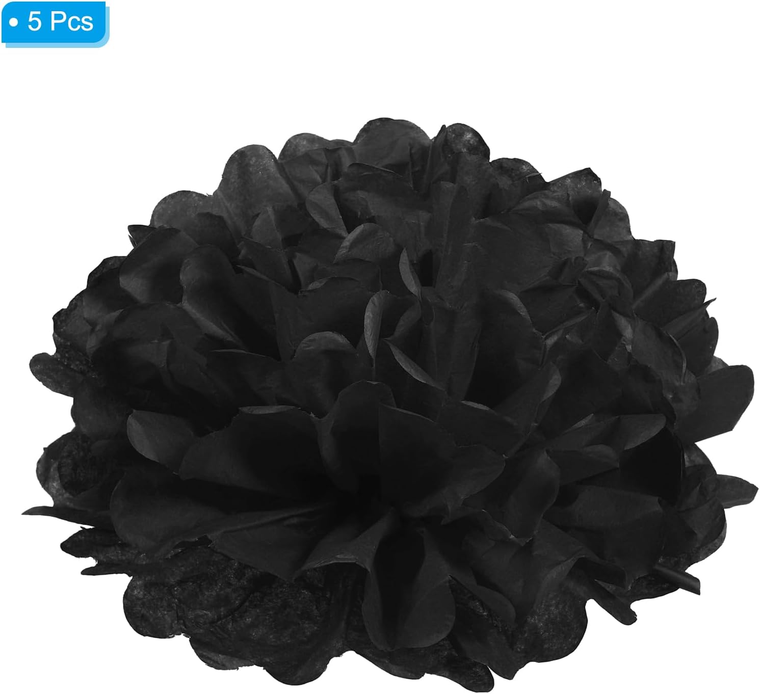 PATIKIL 8 Inch Black Tissue Pom Poms 5 Pack