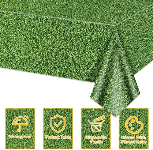 4Pcs Green Grass Tablecloths for Sports Parties