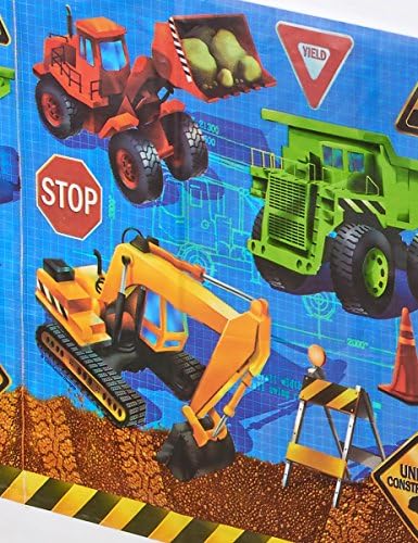 Construction Theme Plastic Tablecloth for Parties