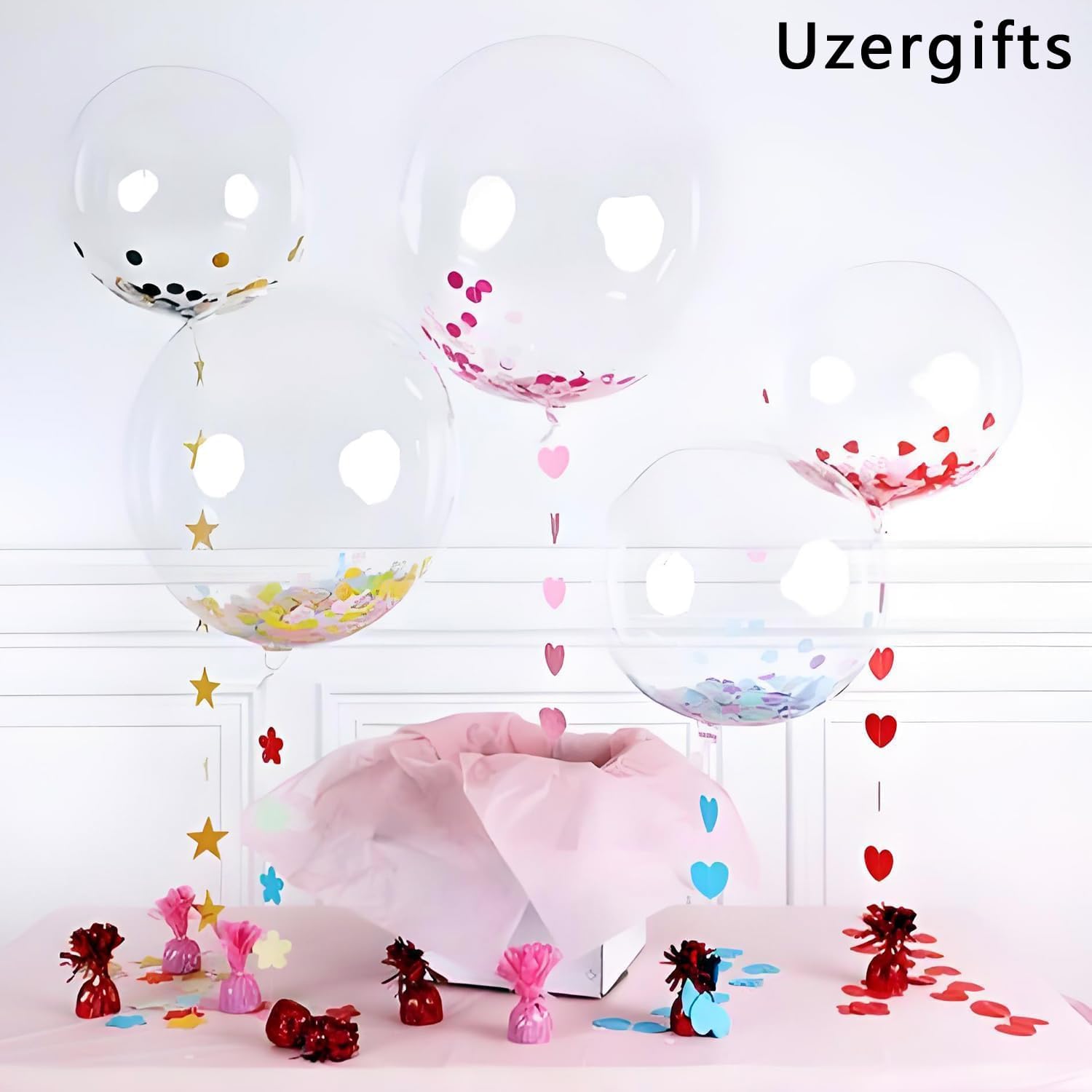 25 Pack Transparent Bobo Balloons 24 Inches for Decorations