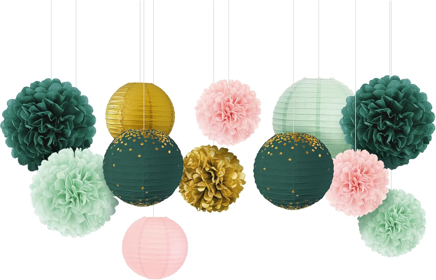 AOBKIAT Sage Green Party Decorations Set 12PCS