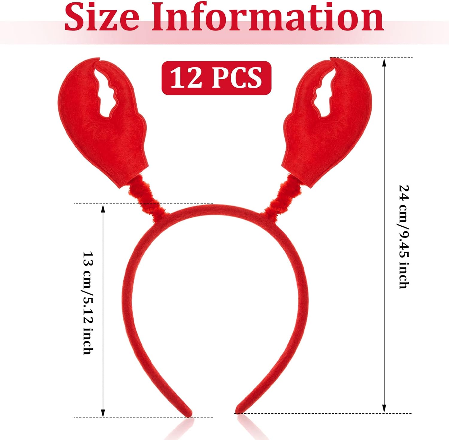 Crowye 12 Pcs Crab Lobster Headbands for Halloween Cosplay Parties