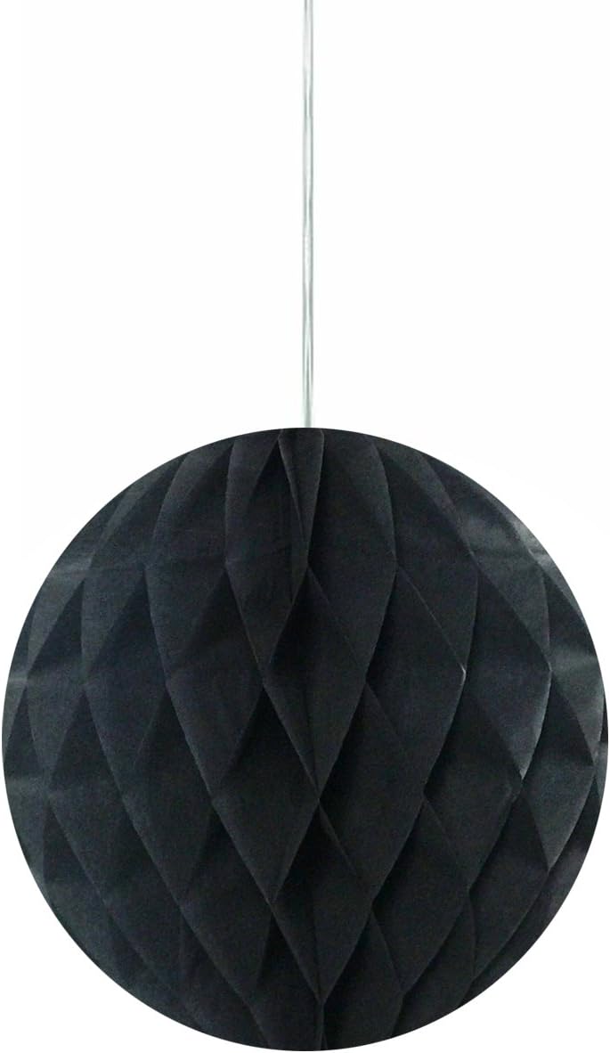 Wrapables 6 Inch Tissue Pom Pom Decor Set Black