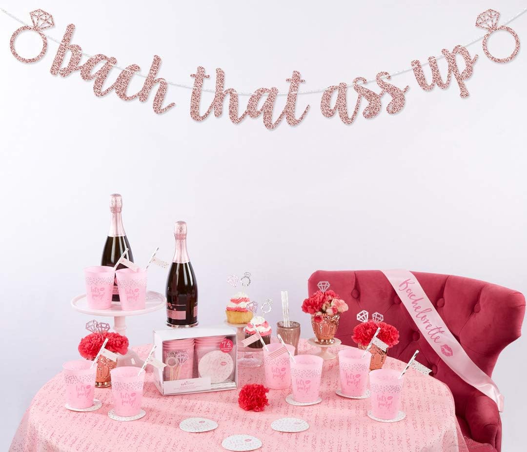 Glamoncha Rose Gold Bachelorette Banner Garland