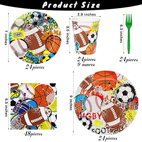 Durony 144 Piece Sports Themed Dinnerware Set