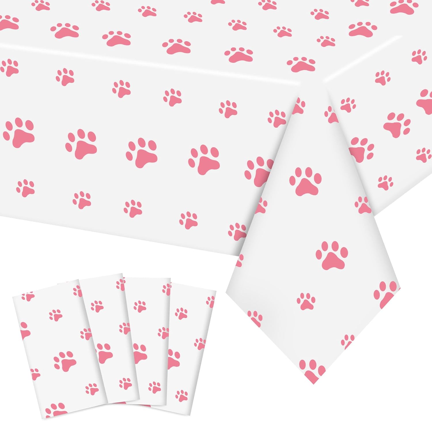 ZAKVOOR 4 Pack Puppy Paw Print Tablecloths