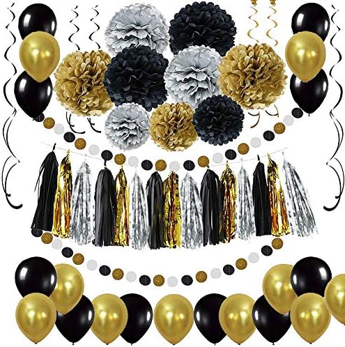 Black and Gold Party Decorations DIY Set