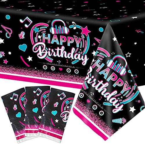 3 Pieces Music Note Themed Birthday Tablecloths