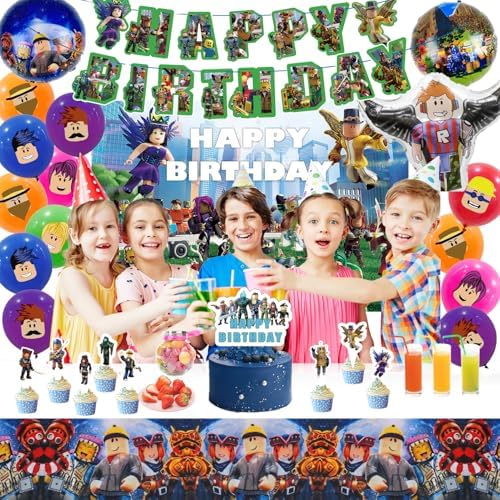 Birthday Party Decor Set with Balloons and Banner