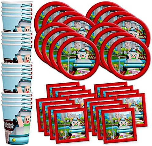 Robot Blocks Party Supplies Set for 16 Guests