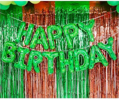 TNT Pixel Birthday Foil Balloons Party Decorations