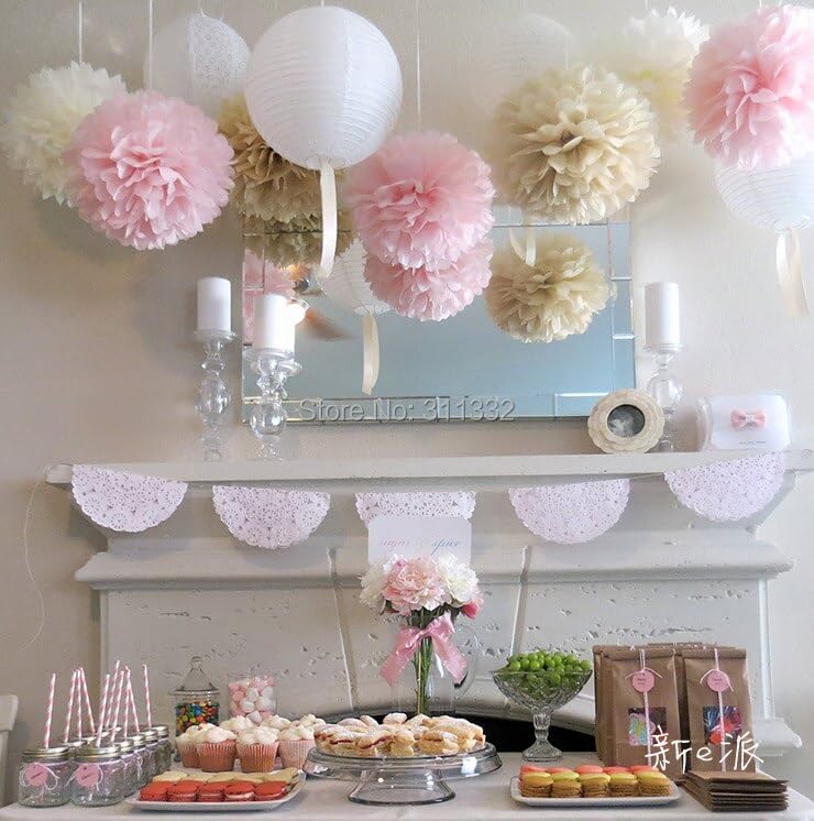 10pcs Lot Black Tissue Paper Flower Balls