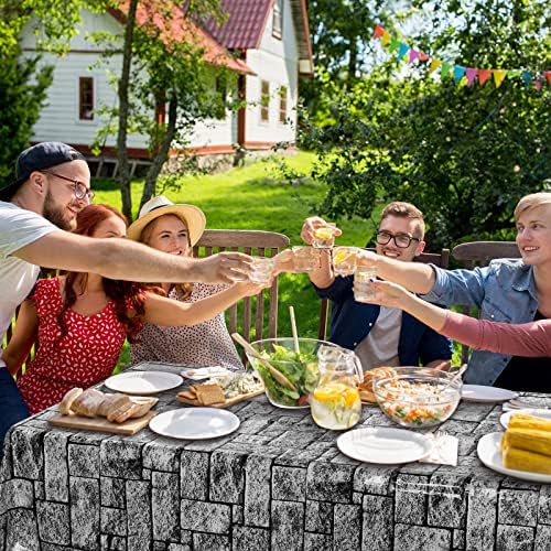 Durony 2 Piece Stone Wall Table Cover for Medieval Castle Themed Parties