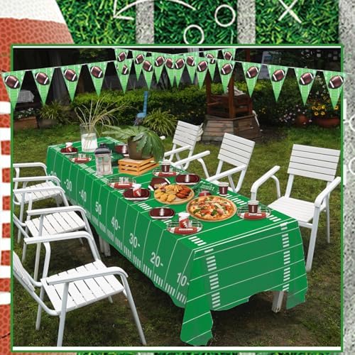 2 PCS Football Tablecloth for Gameday Party Decorations