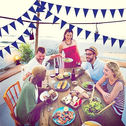 Panelee 300 Feet Blue Pennant Banner Garland