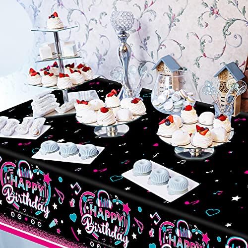 3 Pieces Music Note Themed Birthday Tablecloths