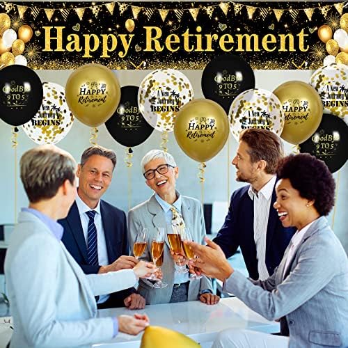 Happy Retirement Banner Balloons Yard Sign 18pcs