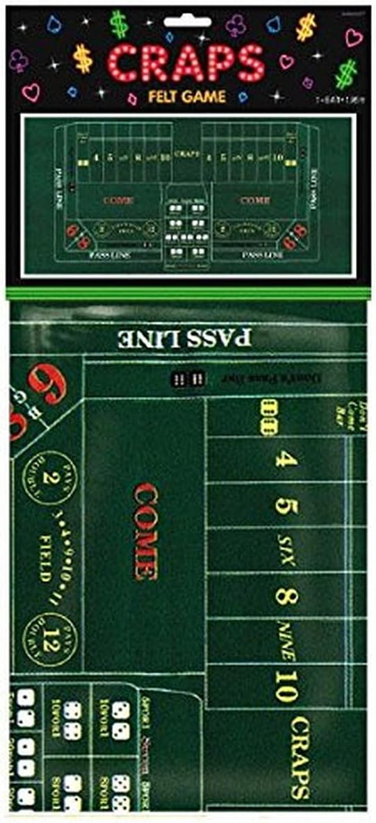 Amscan Premium Green Craps Table Cover 37x6